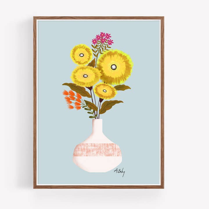 Fra Meadow - blomster illustration print for engroshandel hos Annie Bailey Art