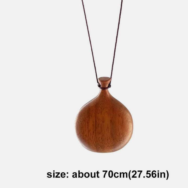 HoopLa - Wholesale Pendant/Charm Necklace - Flask Necklace- Hand Turned Wood and Waxed Adjustable Cord