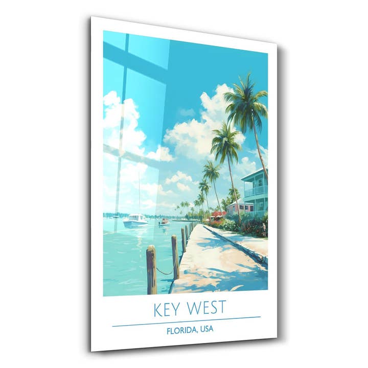Key West-Florida USA-Travel Posters | Glass Wall Art for wholesale by Artdesigna KG