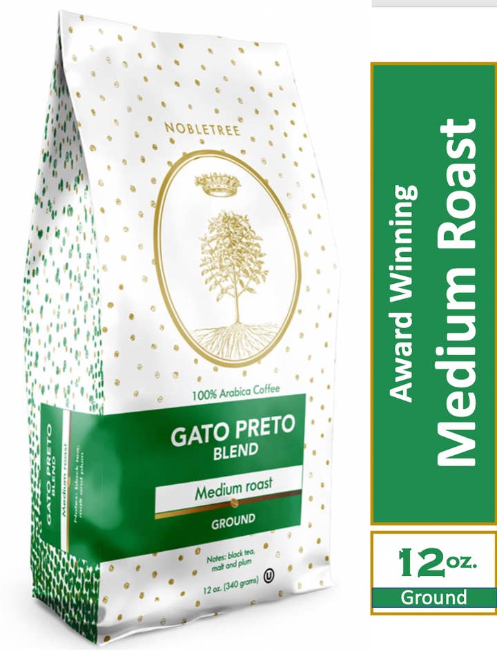 Nobletree "Gato Preto" Medium Roast Coffee, 12oz. for wholesale by Nobletree Coffee