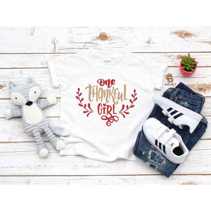 One Thankful Girl Toddler Shirt for wholesale by Minnie Made It