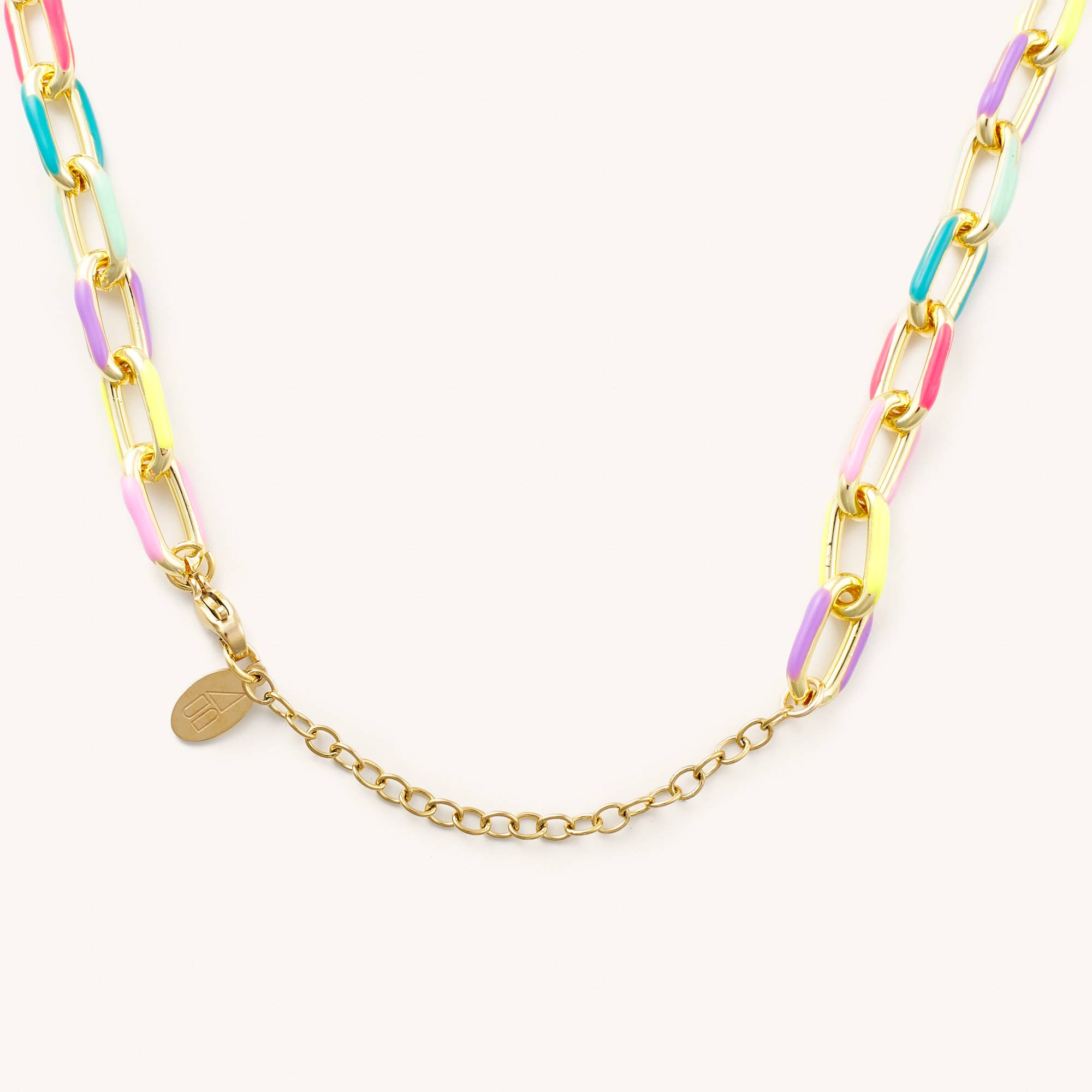 Nikki Smith Designs – wholesale Link & chain necklace – Pippa Multicolor Necklace2