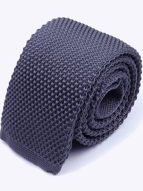 Grau Strickkrawatte für Herren «Léon» für den Großhandel von Unipap's