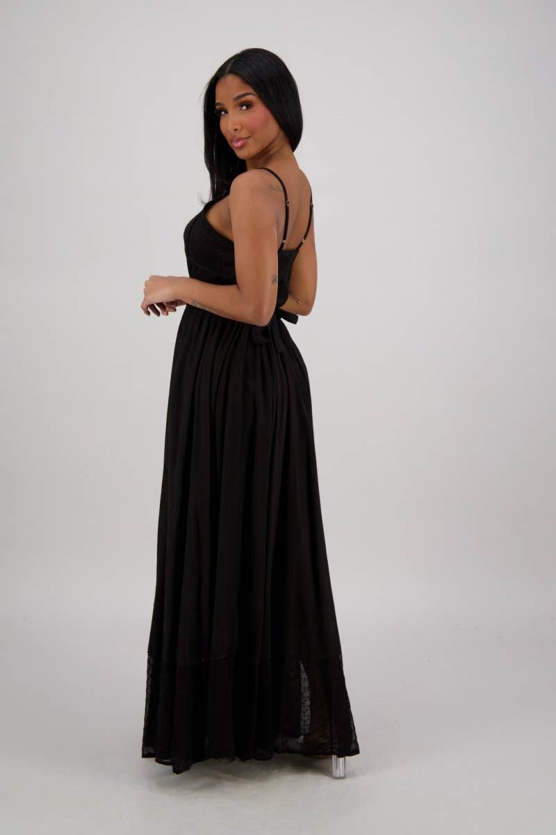 Advance Apparels - Wholesale Dress - Women's - Sheer Hem Smocked Maxi Dress ADL-2532411