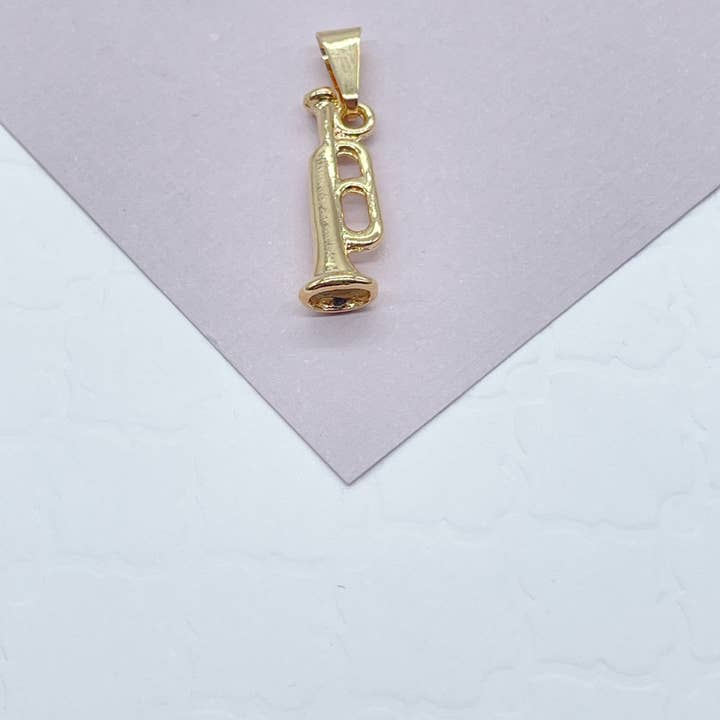 Milie Jewels - Wholesale Individual Charm/Pendant - 18k Gold Filled Microphone, Guitar & Trumpet Charms