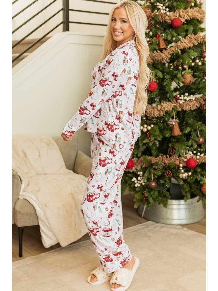 White Christmas Shirt and Pants Pajama Set for wholesale on Faire2