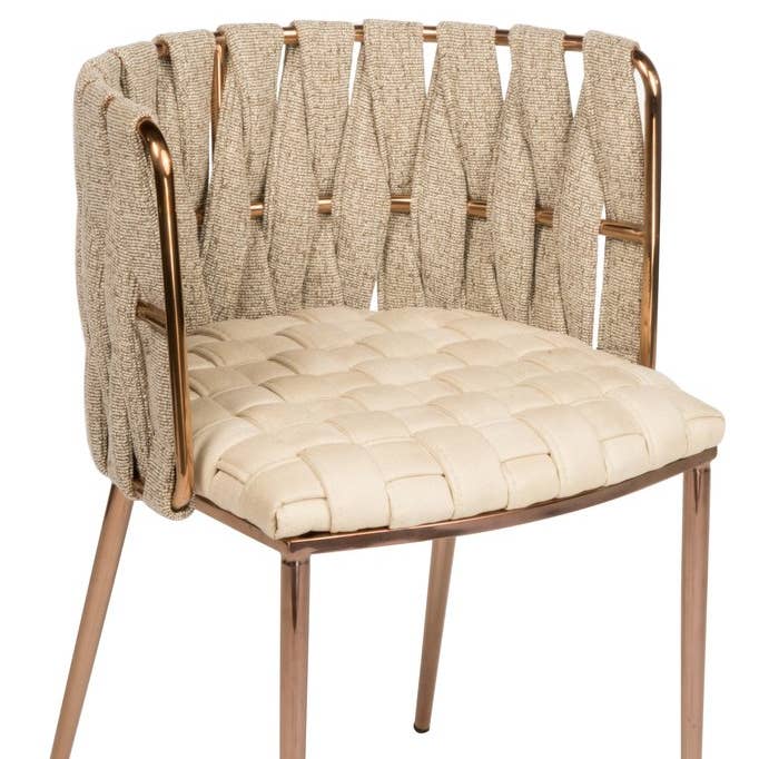 Statements by J - Wholesale Chair - Milano Dining Chair in Off White with Gold Legs0