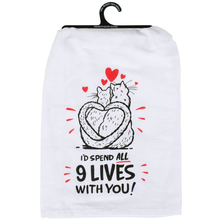 All 9 Lives With You Kitchen Towel for wholesale by Primitives by Kathy