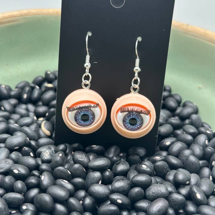Super weird & kinda creepy Blinking eyeball earrings for wholesale by Crooked Halo