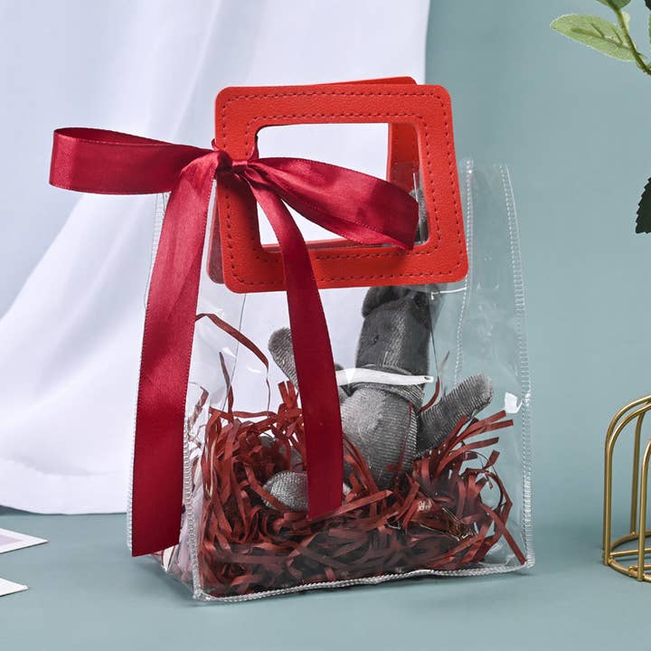 ByHome - Wholesale Gift Bag - 10pcs, 7 colors transparent PVC Gift Bag w/ square handles