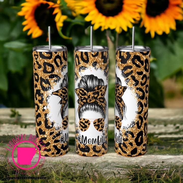 Mom Life Messy Bun Tumbler for wholesale by LAChic81 Designs