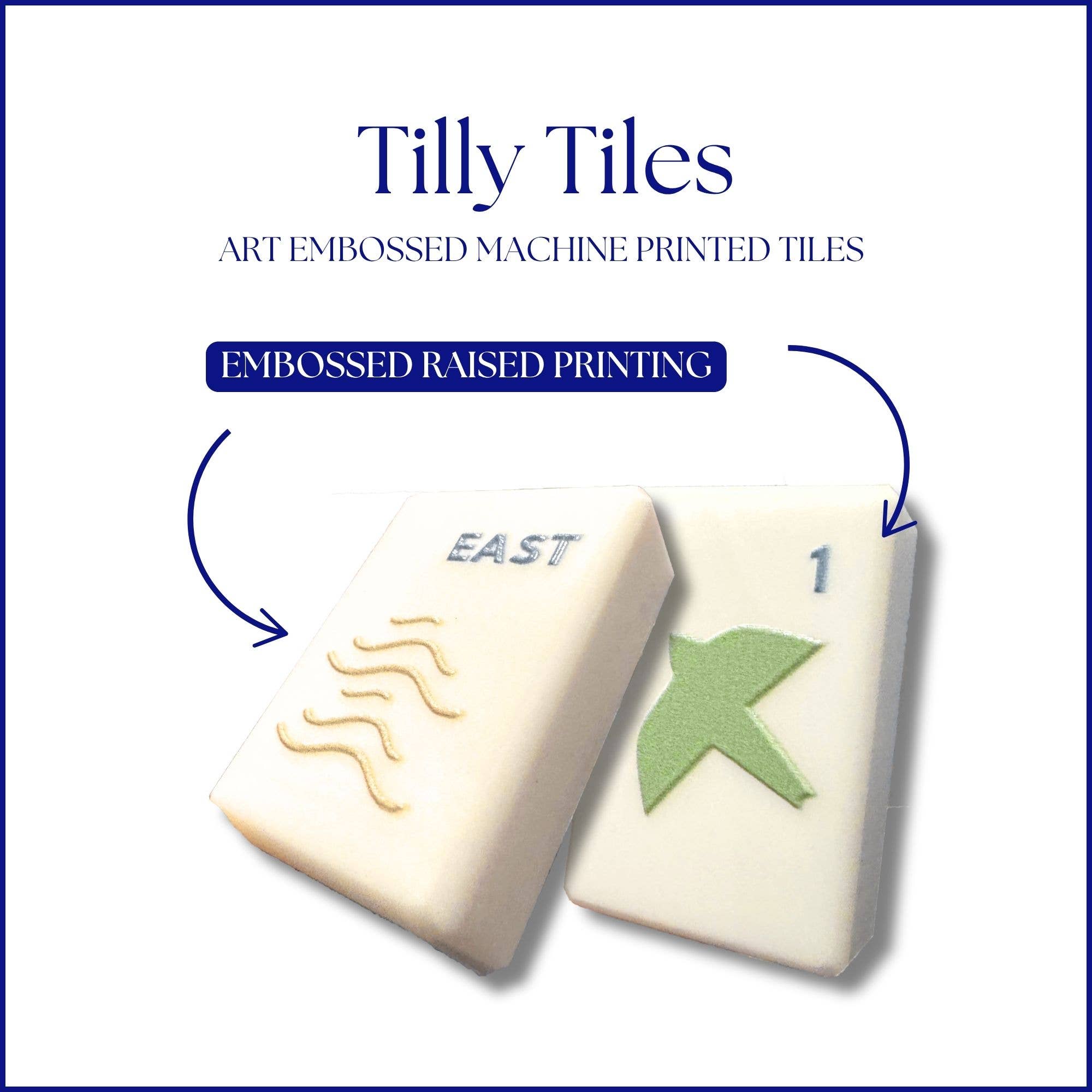 Morningside Mahjong - Wholesale Board Game - Tilly Tiles -  Embossed Art Mahjong Tile Set - Large Tiles3
