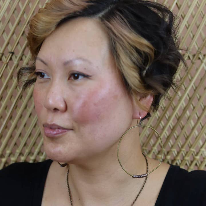 Jennifer Kahn Jewelry - Wholesale Hoop Earrings - Brass Hoop Earrings with Heishi7