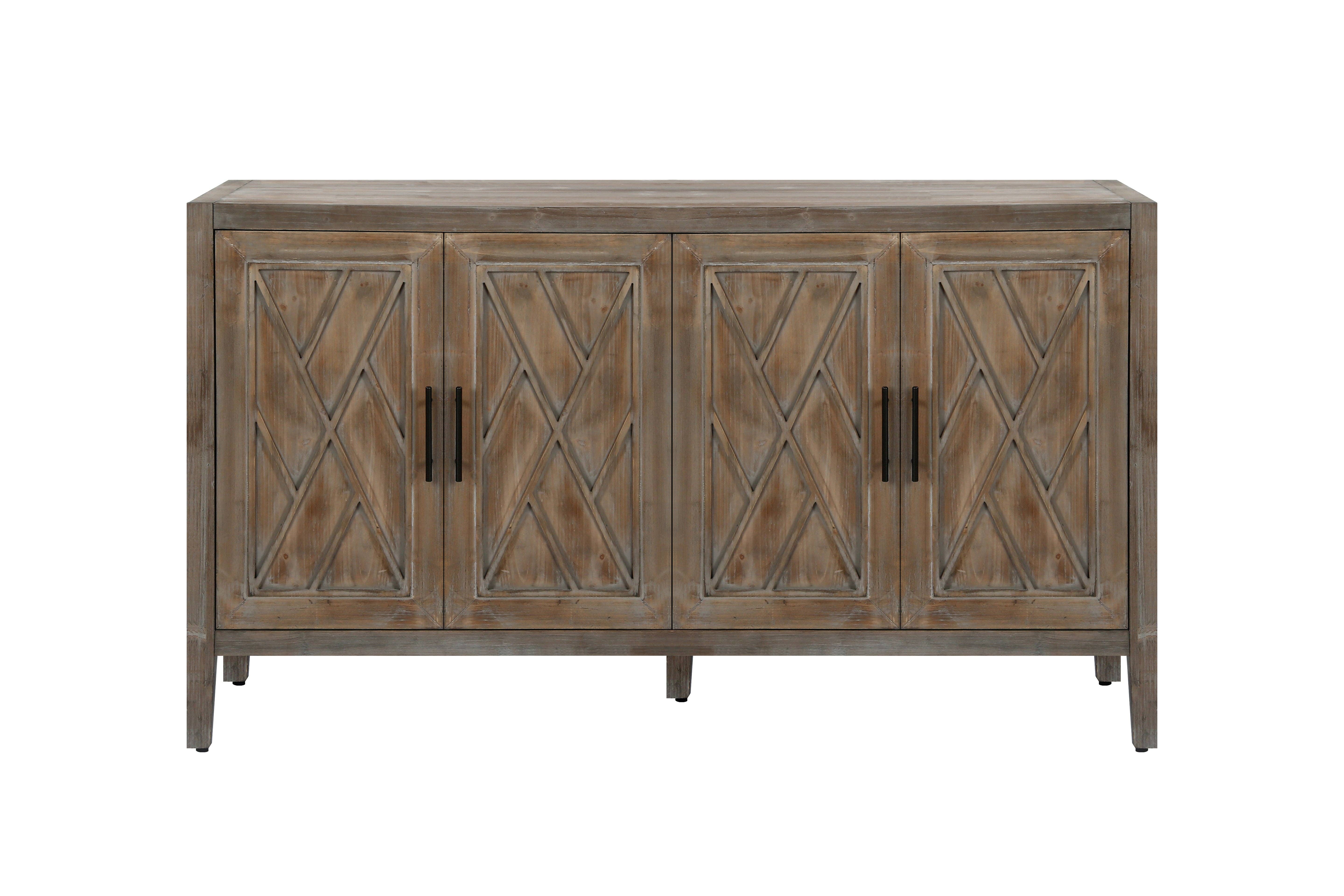 Orange County Decor - Wholesale Cabinet - 60 Inches Modern Farmhouse Accent Cabinet With 4 Doors And Adjustable Shelf Wood Sideboard Buffet Cabinet Console Table Credenza Buffet Table For Kitchen Dining Room Entryway Hallway Antique Brown9