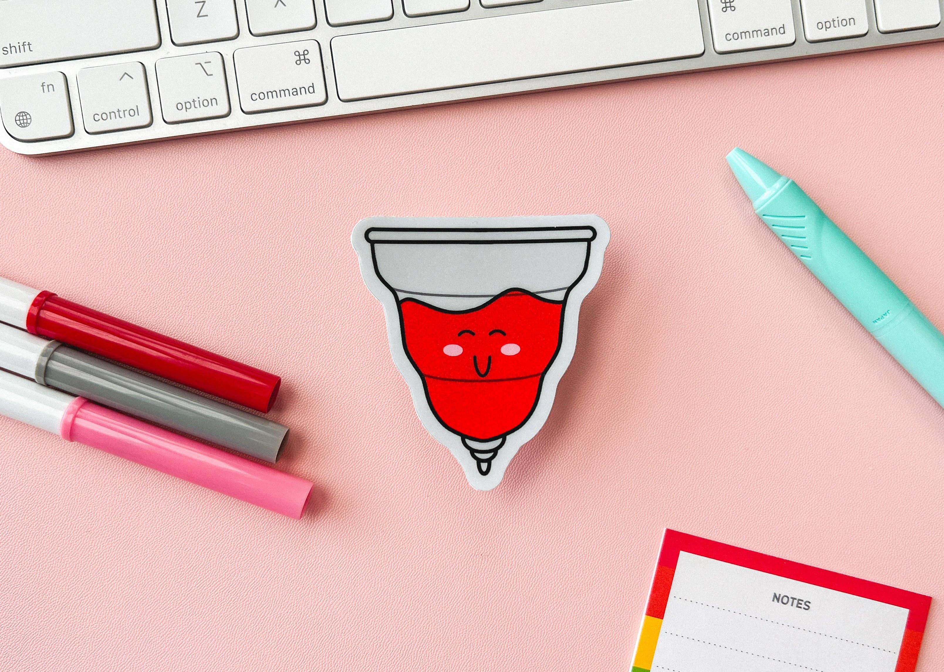 The Harpy Otter Co - Wholesale Sticker - Happy Menstrual Cup Sticker
