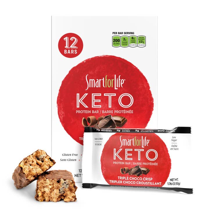 Smart For Life - Wholesale Snack Bar - Smart for Life Keto Triple Chocolate Protein Bar 12 Ct