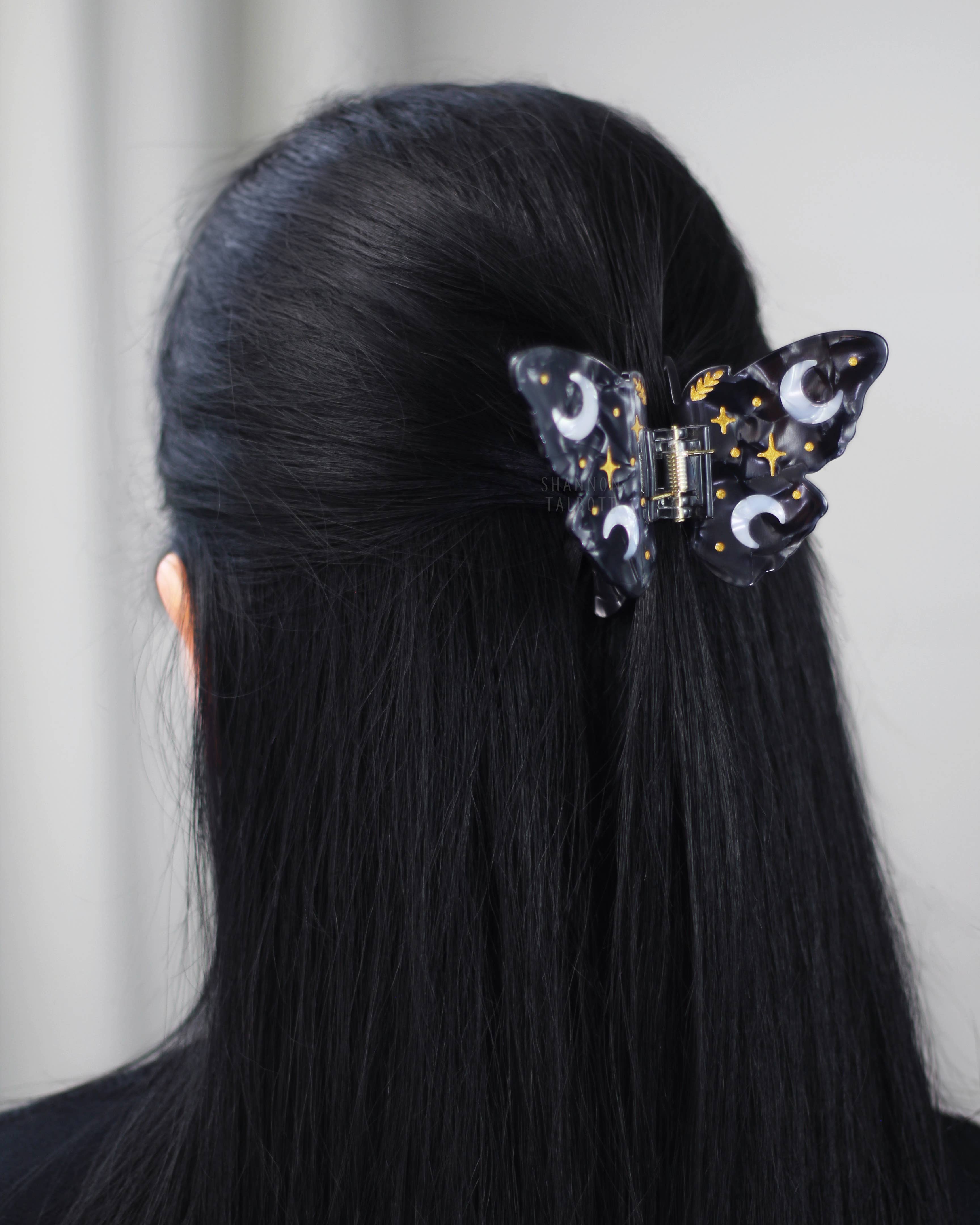 Shannon Talbott - Wholesale Hair Clip - Women's - Moon Moth Butterfly Hair Claw Unique Accessory - Gold5