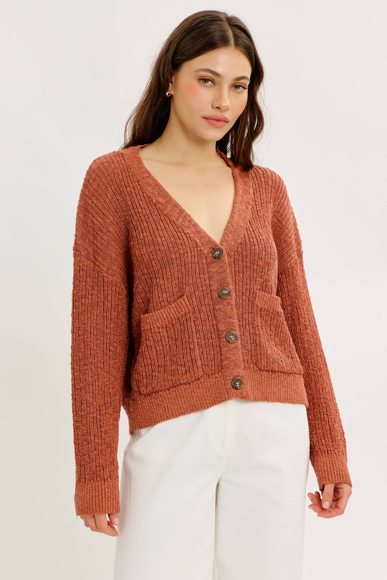 idem ditto – Engroshandel Cardigan - Dame – Ubesværet cool løs sweater-cardigan med lommer0