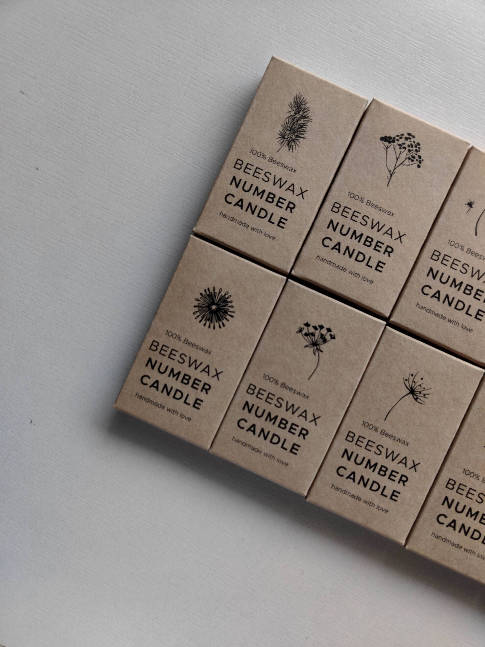 korys - Wholesale Cake Candle - Beeswax Number Candles | Set of 10 Pieces 0-95