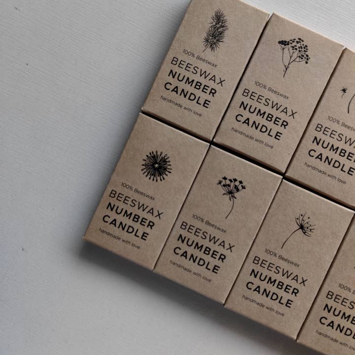 korys - Wholesale Cake Candle - Beeswax Number Candles | Set of 10 Pieces 0-95