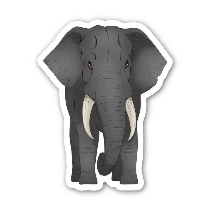 Gray Elephant Animal Sticker for wholesale by Big Moods