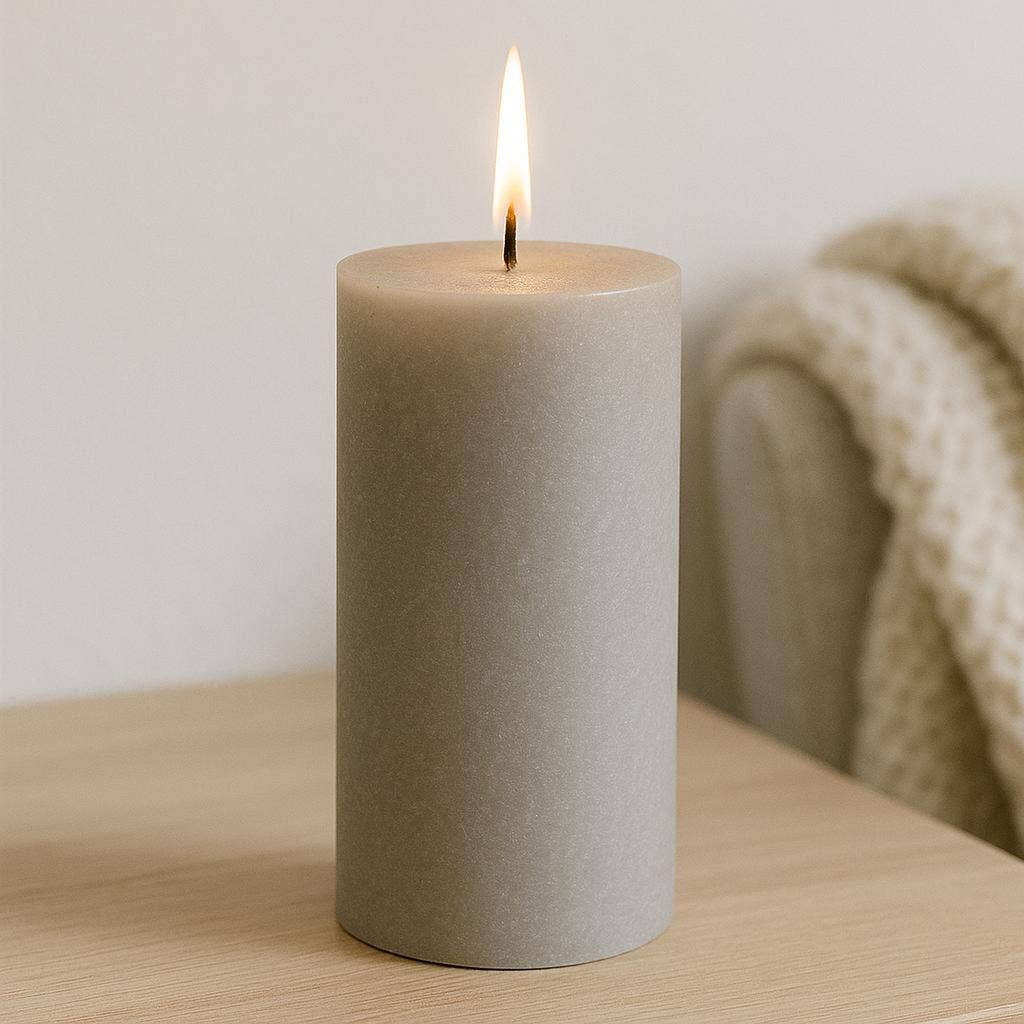 NHP International - Wholesale Pillar Candle - Light grey Sempre pillar candles 7x14cm0