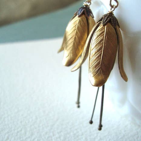 Gentian Flower Earrings for wholesale by Fuchsia Bloom Studio