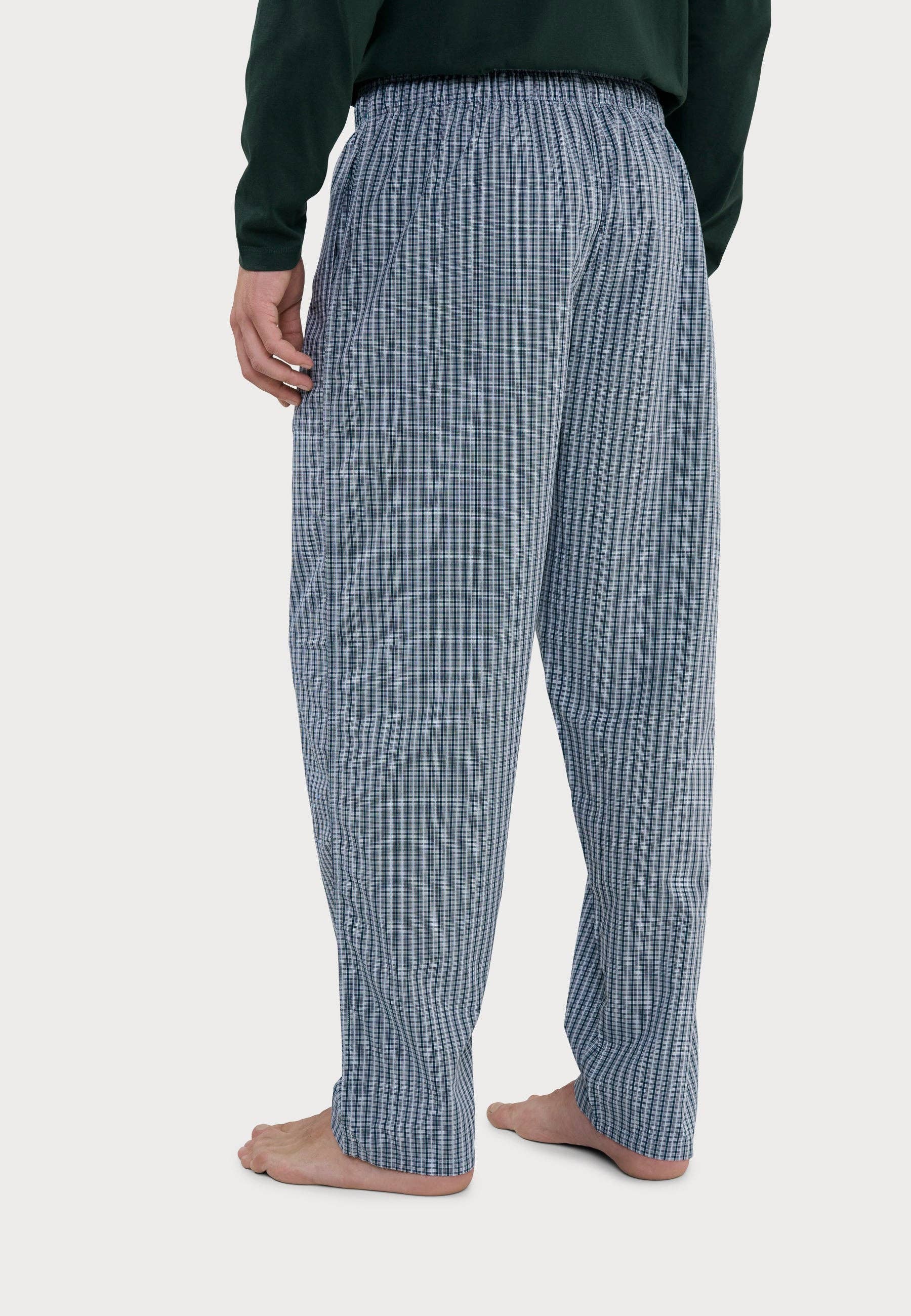 Men's Long Pajama Pants Cotton Poplin - Green 8923 for wholesale on Faire2