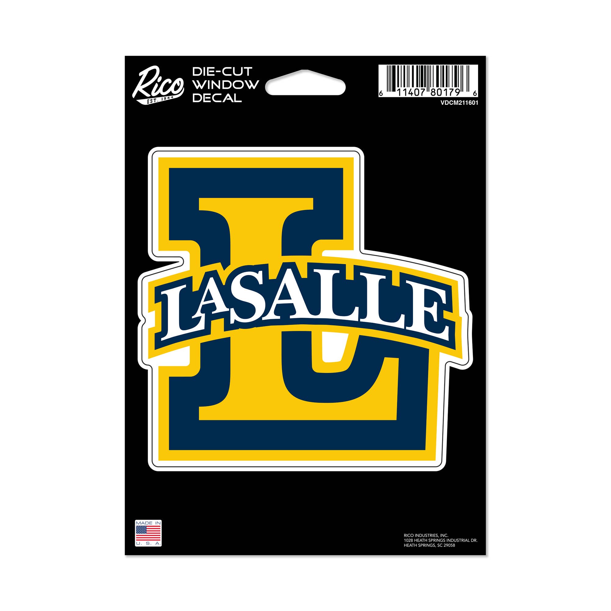 Rico Industries - Wholesale Car Decorative Charm - Unisex - NCAA La Salle Explorers Medium Die Cut Decal
