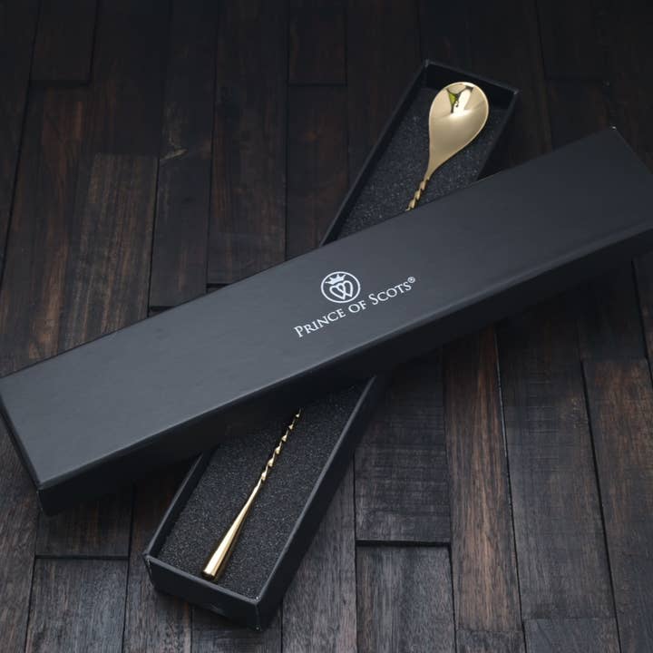 Prince of Scots – wholesale Blandningssked – Prince of Scots 24K guldplatta tår droppe Bar sked1