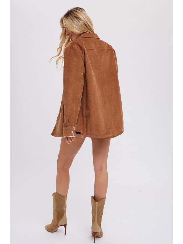 Vanilla Monkey - Wholesale Shirtjack/Shacket - Dames - Corduroy jack met sherpa-voering3