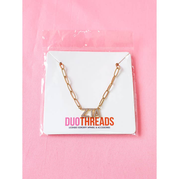 Duo Threads - Wholesale Pendant/Charm Necklace - Rhinestone Sorority Necklace24