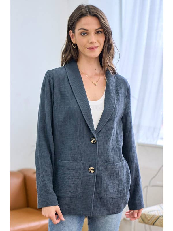 Doe and Rae - Wholesale Blazer - Women's - Cotton Gauze Blazer - 10185J9