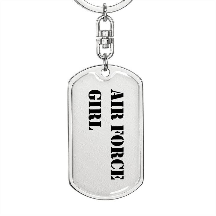 Air Force Girl - Luxury Dog Tag Keychain for wholesale by Unique Gifts Store