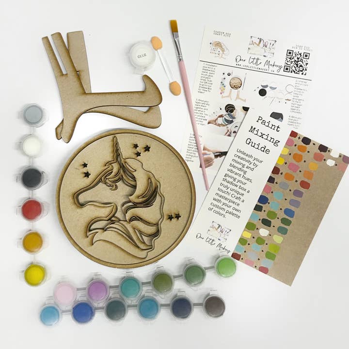 Our Little Makery - Wholesale DIY Craft Kit - Unicorn Shadow Box Kit