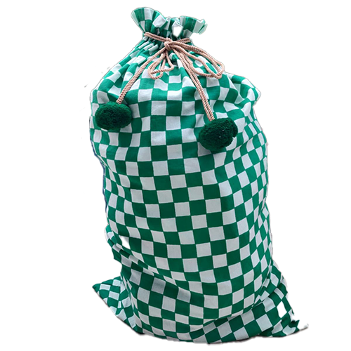 Oh It's Perfect - Wholesale Christmas decoration - Green Checkered Santa Sack3