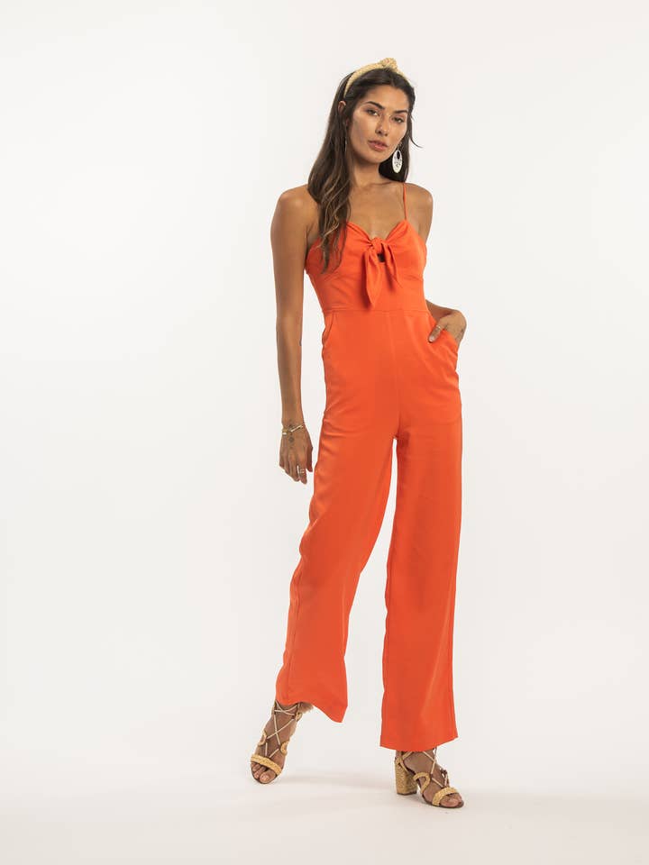 Asher Tie Front Jumpsuit for wholesale by NSR