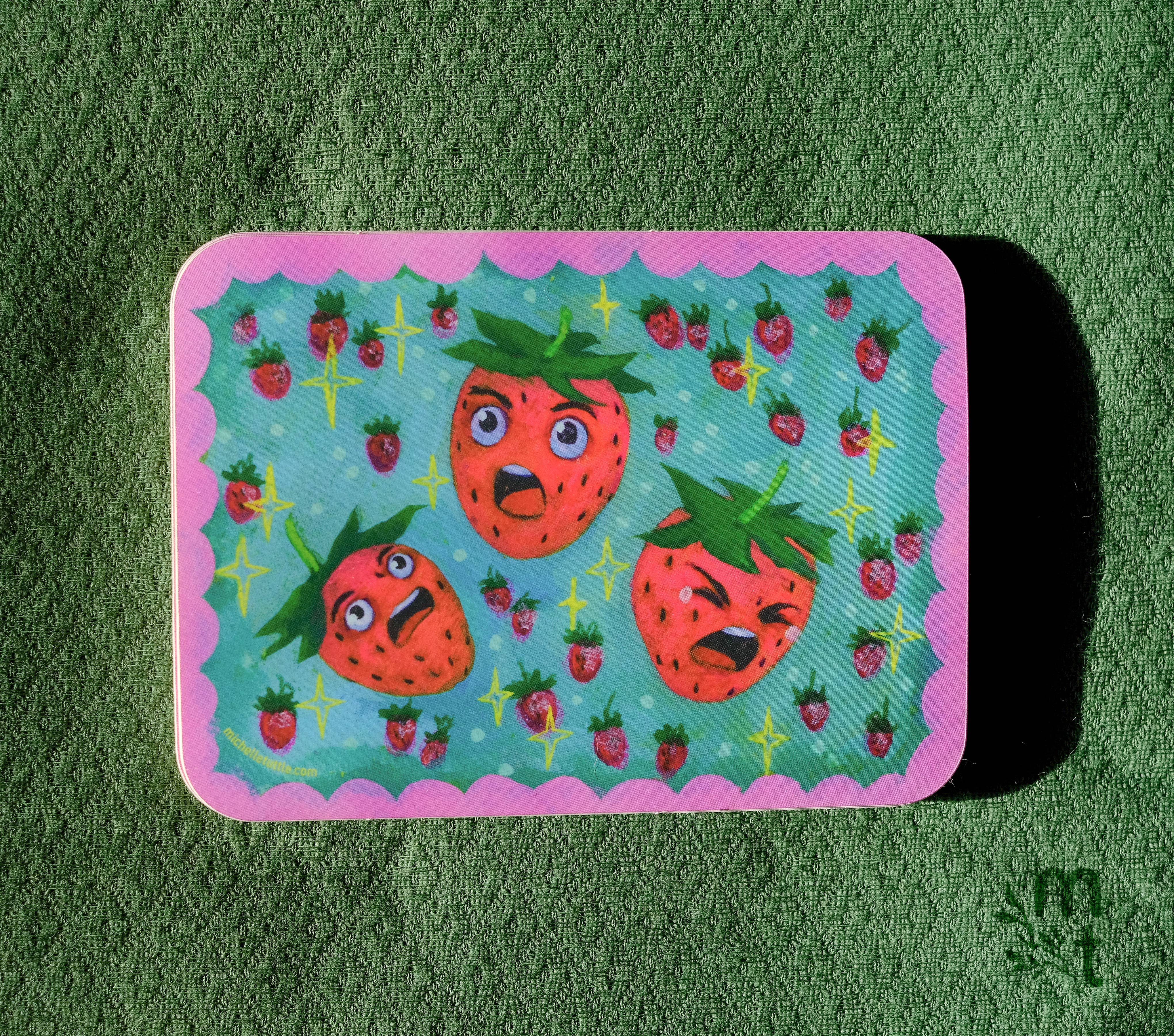 Michelle Tuttle Studio - Wholesale Sticker - Sour Fruit Series // Sour Strawberry1