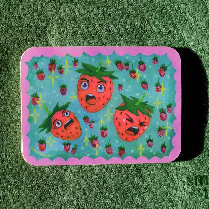 Michelle Tuttle Studio - Wholesale Sticker - Sour Fruit Series // Sour Strawberry1