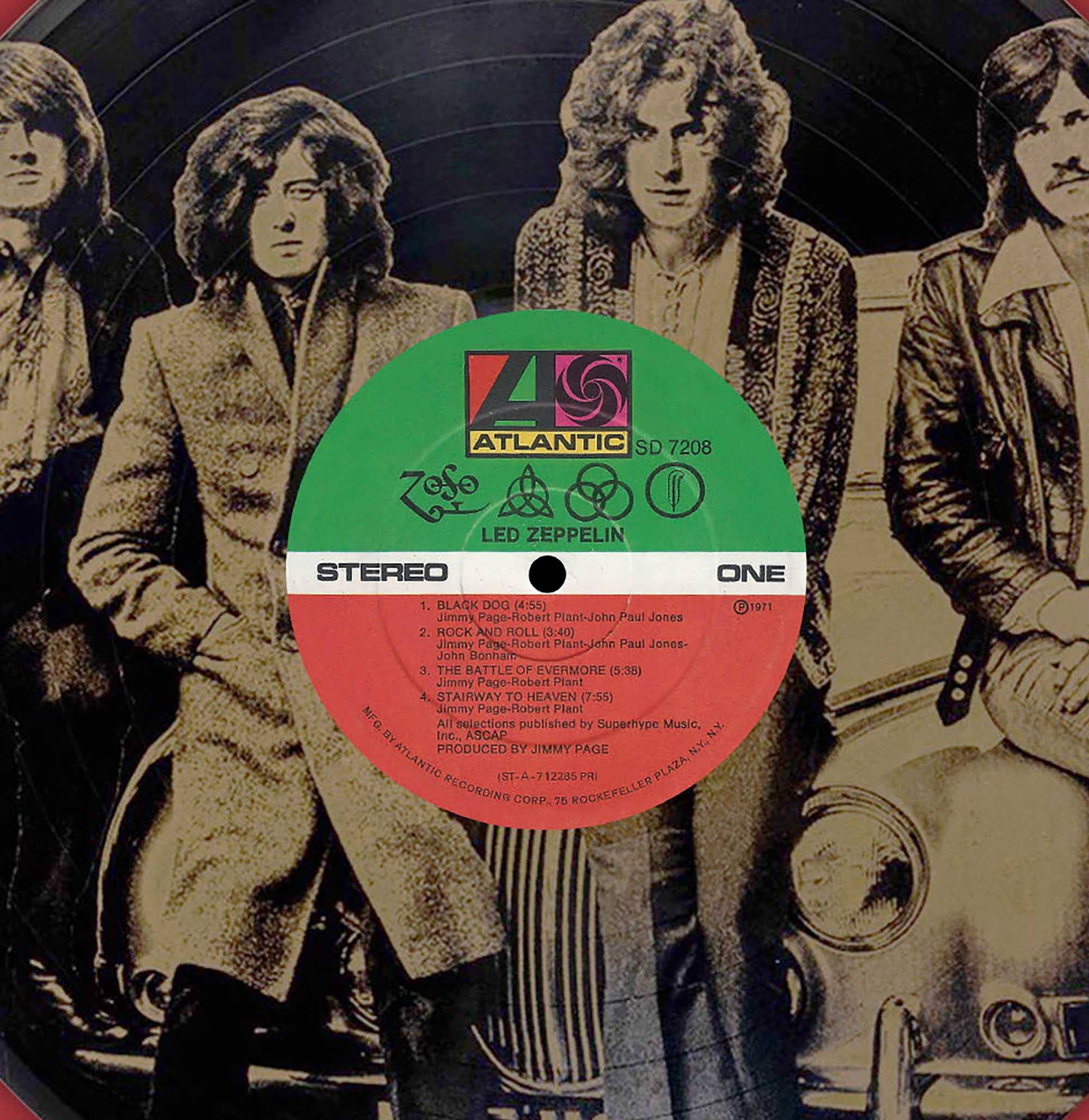 Gold Record Outlet - Venta al por mayor Papel pintado 3D - LP Shadowbox grabado en vinilo negro enmarcado Stairway to Heaven1