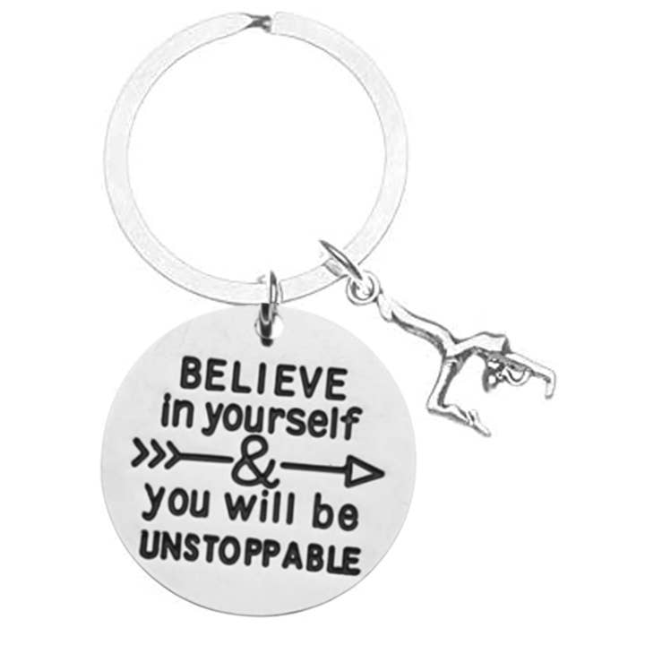 Porte-clés de gymnastique pour filles - Believe In Yourself pour la vente par Sportybella