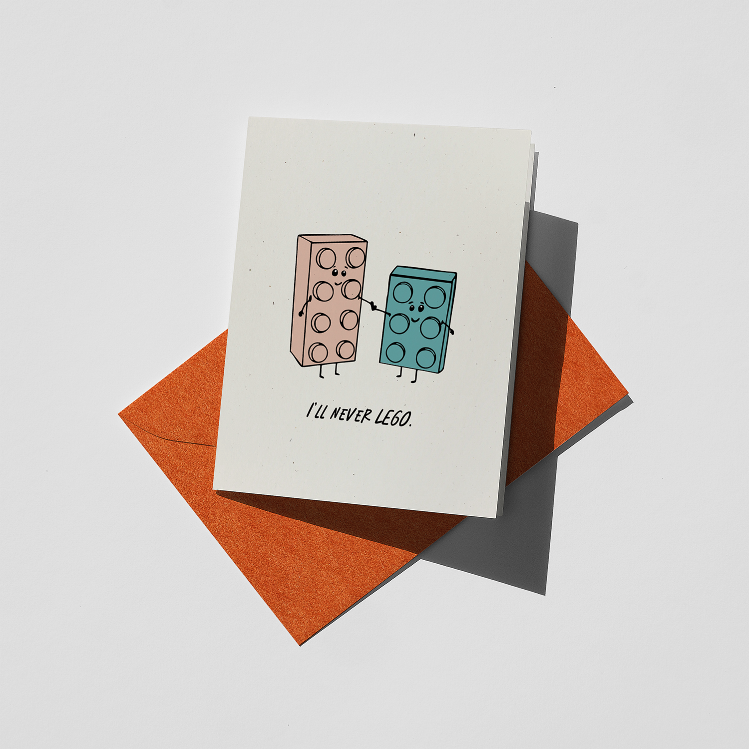 Opeful Press - Wholesale Everyday Greeting Card - I'll Never Let Go - Building Bricks Letterpressed Greeting Card2