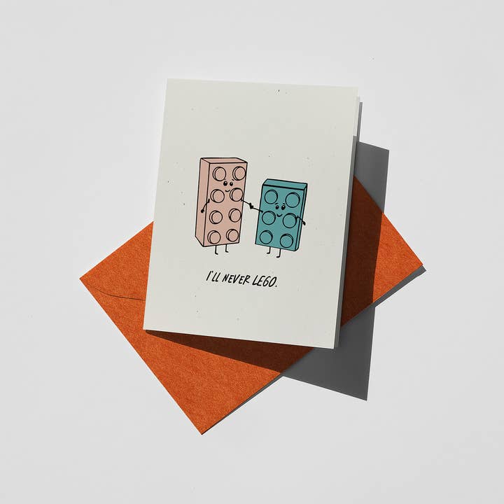 Opeful Press - Wholesale Everyday Greeting Card - I'll Never Let Go - Building Bricks Letterpressed Greeting Card2