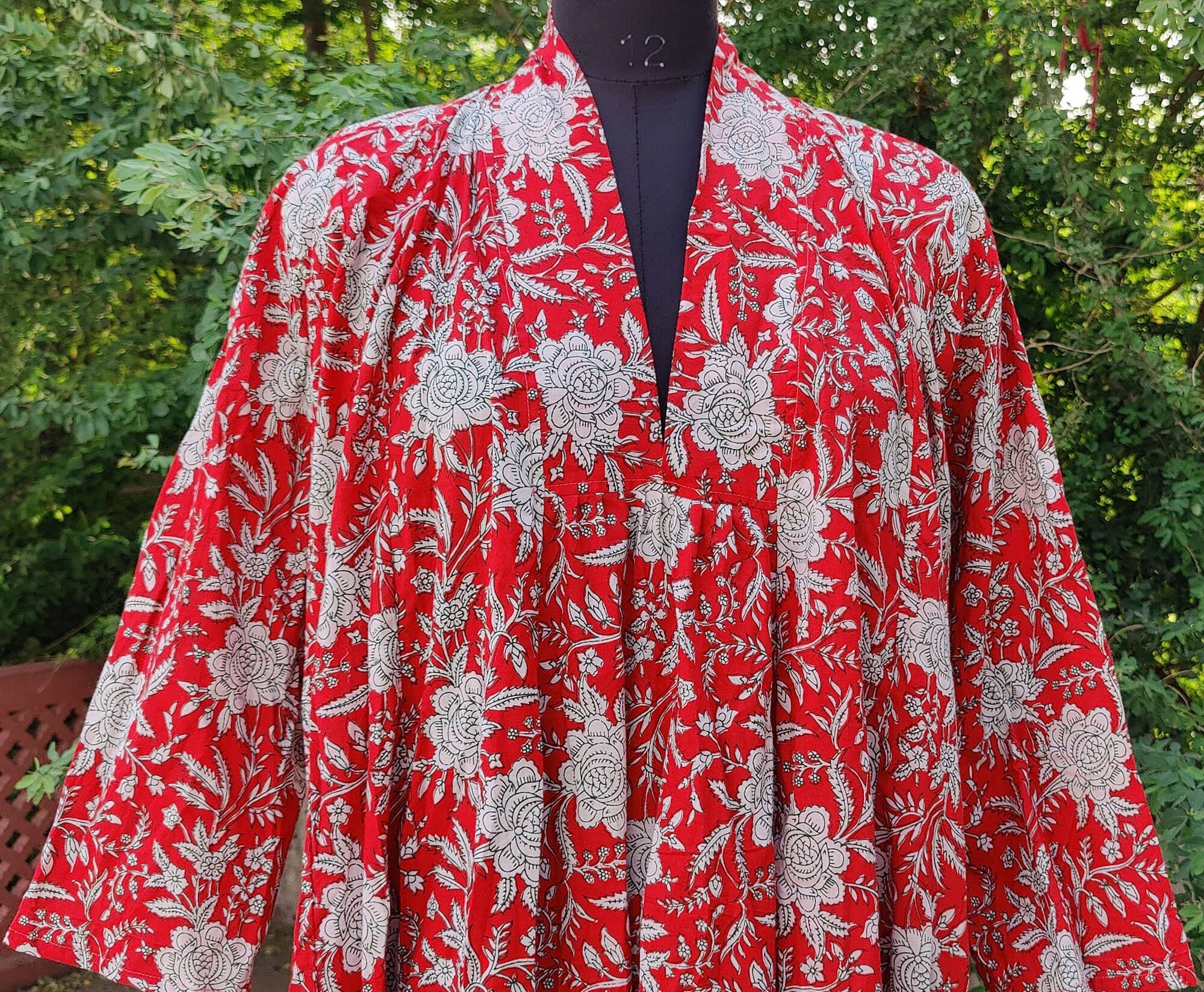 Bhawana Handicrafts - Wholesale Dress - Women's - Hand Block Print Floral Cotton Maxi Dress Indian Style3