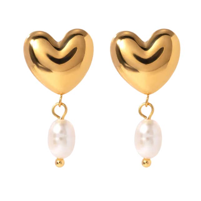 Pendientes de perlas y corazones para venta al por mayor de Rosies