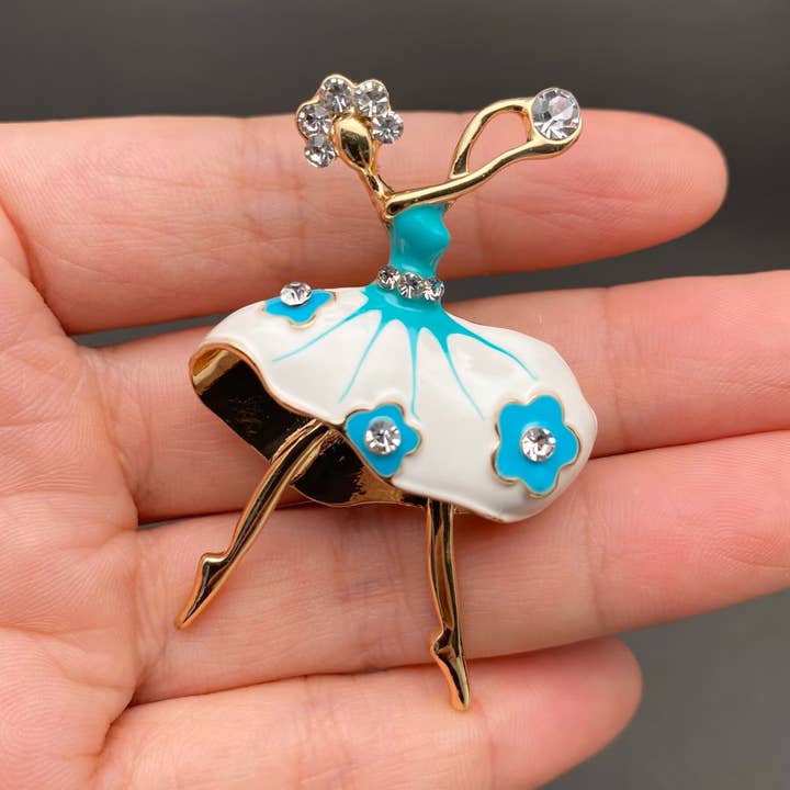 Mio Queena - Wholesale Brooch - Enamel Rhinestone Inlaid Dancing Girl Brooch3