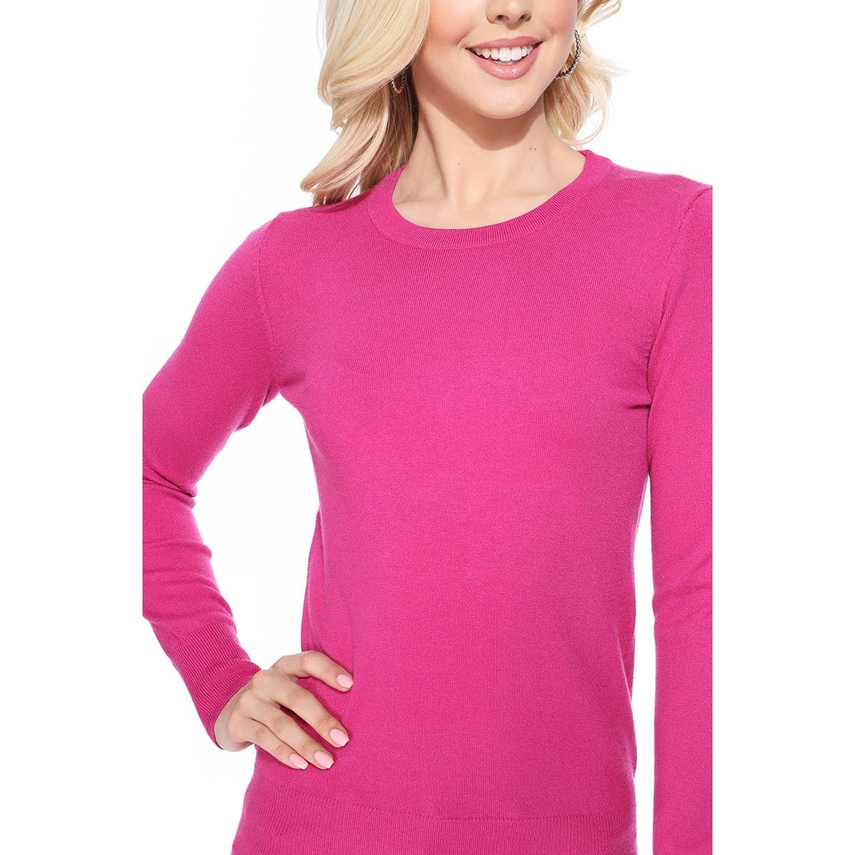 Mak – Engroshandel Pullover - Dame – Langærmet Crewneck blød strik sweater pullover MK550019