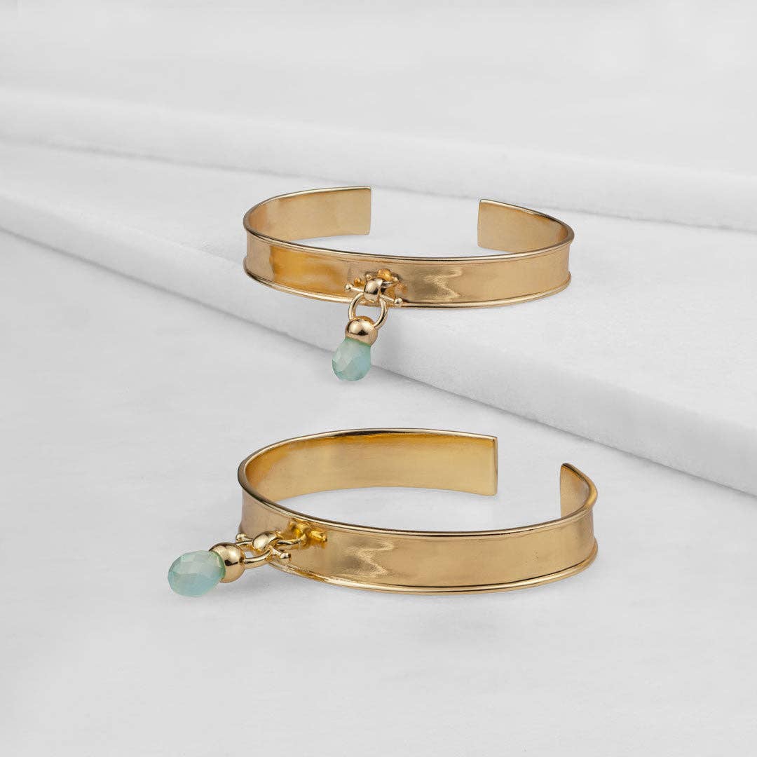 URBAN-EQUESTRIAN – wholesale Pendant/charm necklace – Adele - Aqua Chalcedony Equestrian Horse Bit Necklace in Gold7