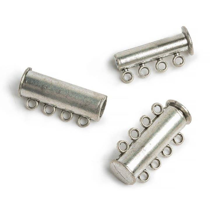 4 Anel Fecho Cano Antiquado Prateado Magnético 1 peça por atacado de The Bead Traders