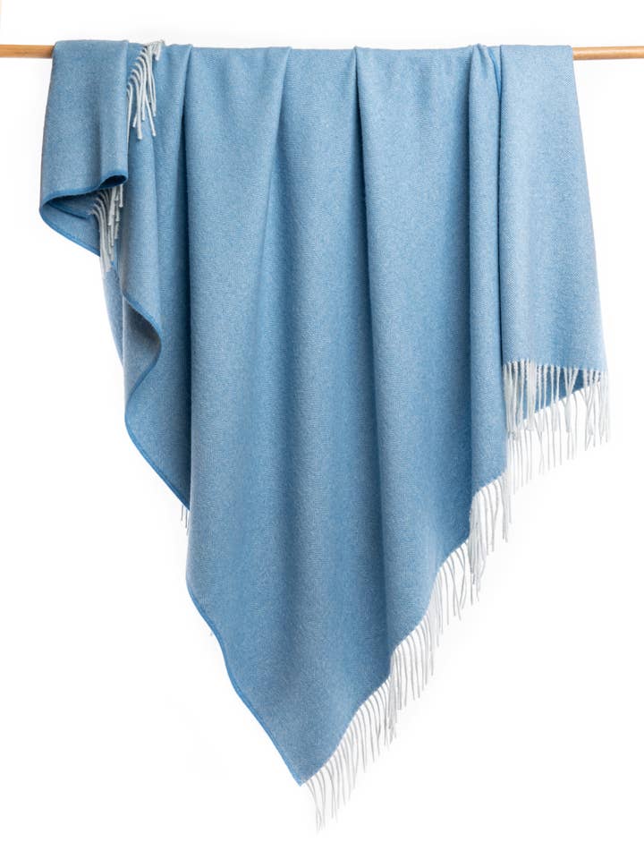 Alpaca Throw - Plain (Sky Blue ) for wholesale by thread+butter